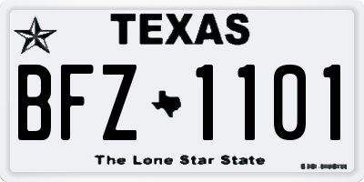 TX license plate BFZ1101