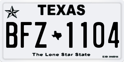 TX license plate BFZ1104