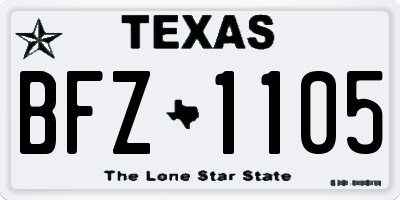 TX license plate BFZ1105