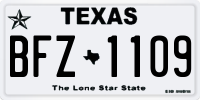 TX license plate BFZ1109
