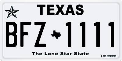 TX license plate BFZ1111
