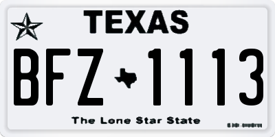TX license plate BFZ1113