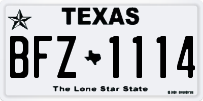 TX license plate BFZ1114