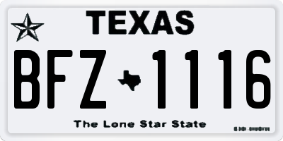 TX license plate BFZ1116