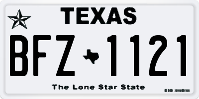 TX license plate BFZ1121