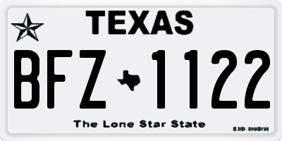 TX license plate BFZ1122