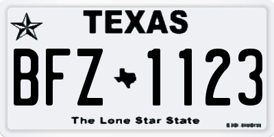 TX license plate BFZ1123