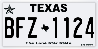 TX license plate BFZ1124