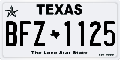 TX license plate BFZ1125