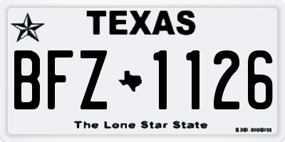 TX license plate BFZ1126