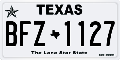 TX license plate BFZ1127