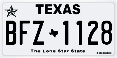 TX license plate BFZ1128