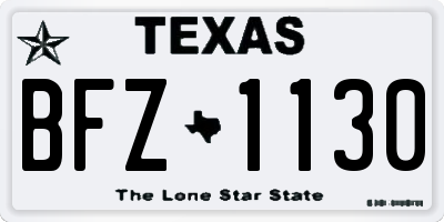 TX license plate BFZ1130