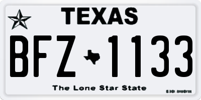 TX license plate BFZ1133