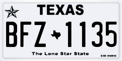 TX license plate BFZ1135