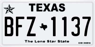 TX license plate BFZ1137