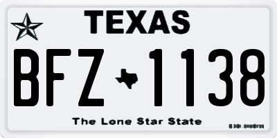 TX license plate BFZ1138