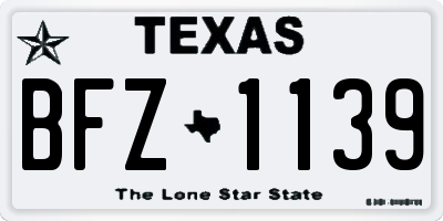 TX license plate BFZ1139