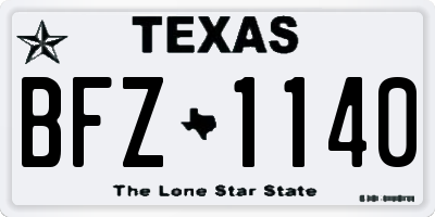 TX license plate BFZ1140