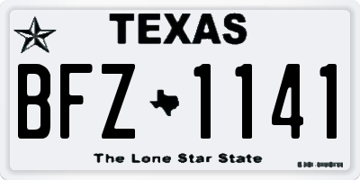 TX license plate BFZ1141