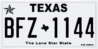TX license plate BFZ1144