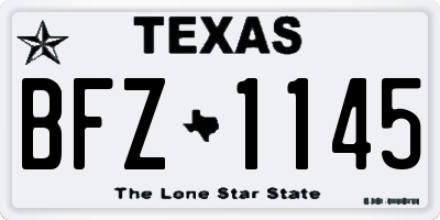 TX license plate BFZ1145