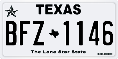 TX license plate BFZ1146