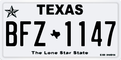 TX license plate BFZ1147