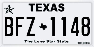 TX license plate BFZ1148