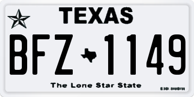 TX license plate BFZ1149