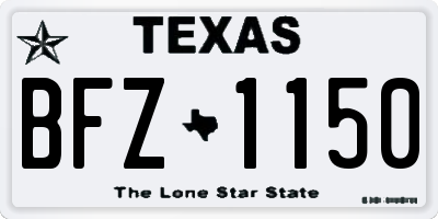 TX license plate BFZ1150