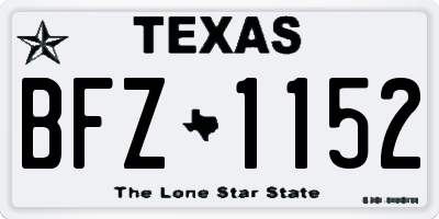 TX license plate BFZ1152