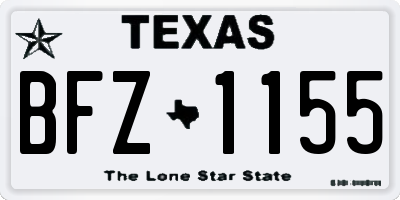 TX license plate BFZ1155