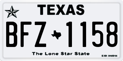 TX license plate BFZ1158