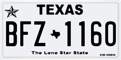 TX license plate BFZ1160