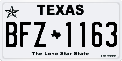 TX license plate BFZ1163