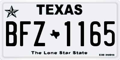 TX license plate BFZ1165