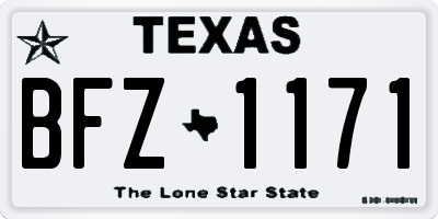 TX license plate BFZ1171