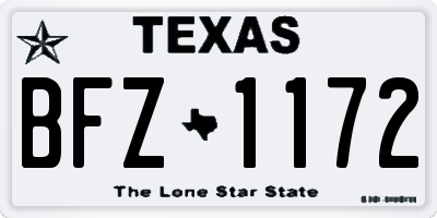 TX license plate BFZ1172