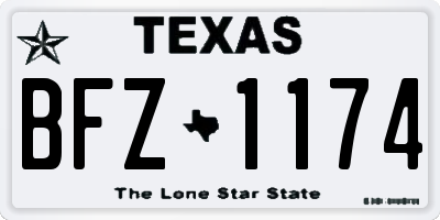 TX license plate BFZ1174