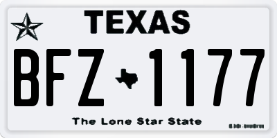 TX license plate BFZ1177