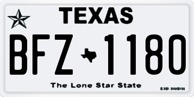 TX license plate BFZ1180