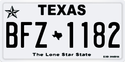 TX license plate BFZ1182
