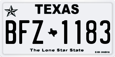 TX license plate BFZ1183