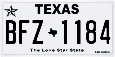 TX license plate BFZ1184