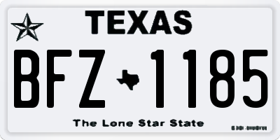TX license plate BFZ1185