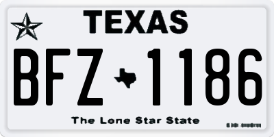 TX license plate BFZ1186