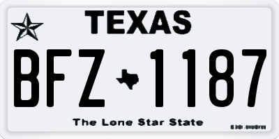 TX license plate BFZ1187