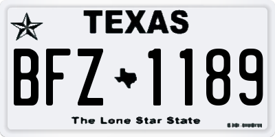 TX license plate BFZ1189