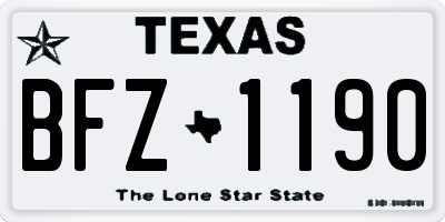 TX license plate BFZ1190
